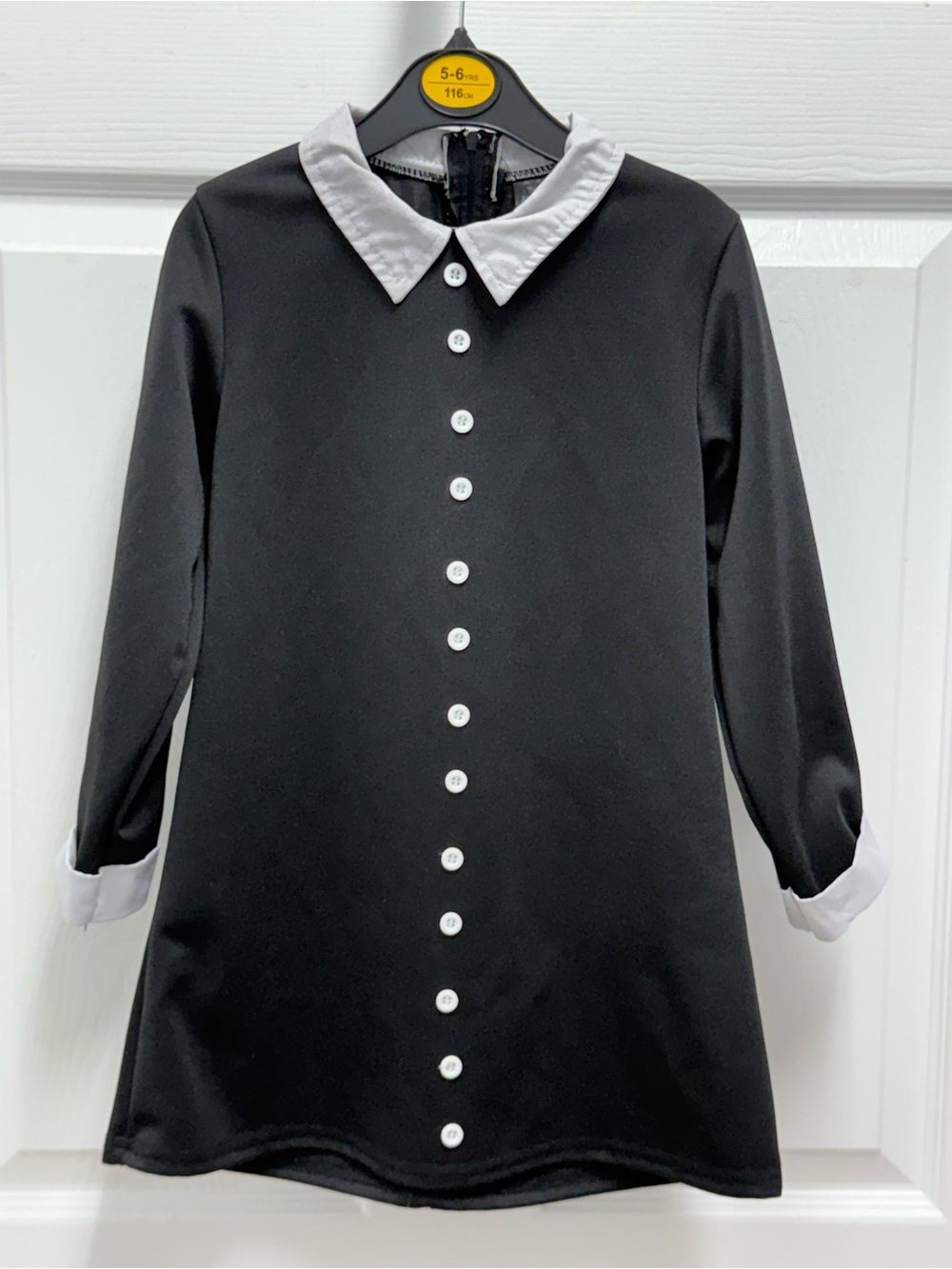 The Addams Family Wednesday Girls Costume Dress 5-6T Black White